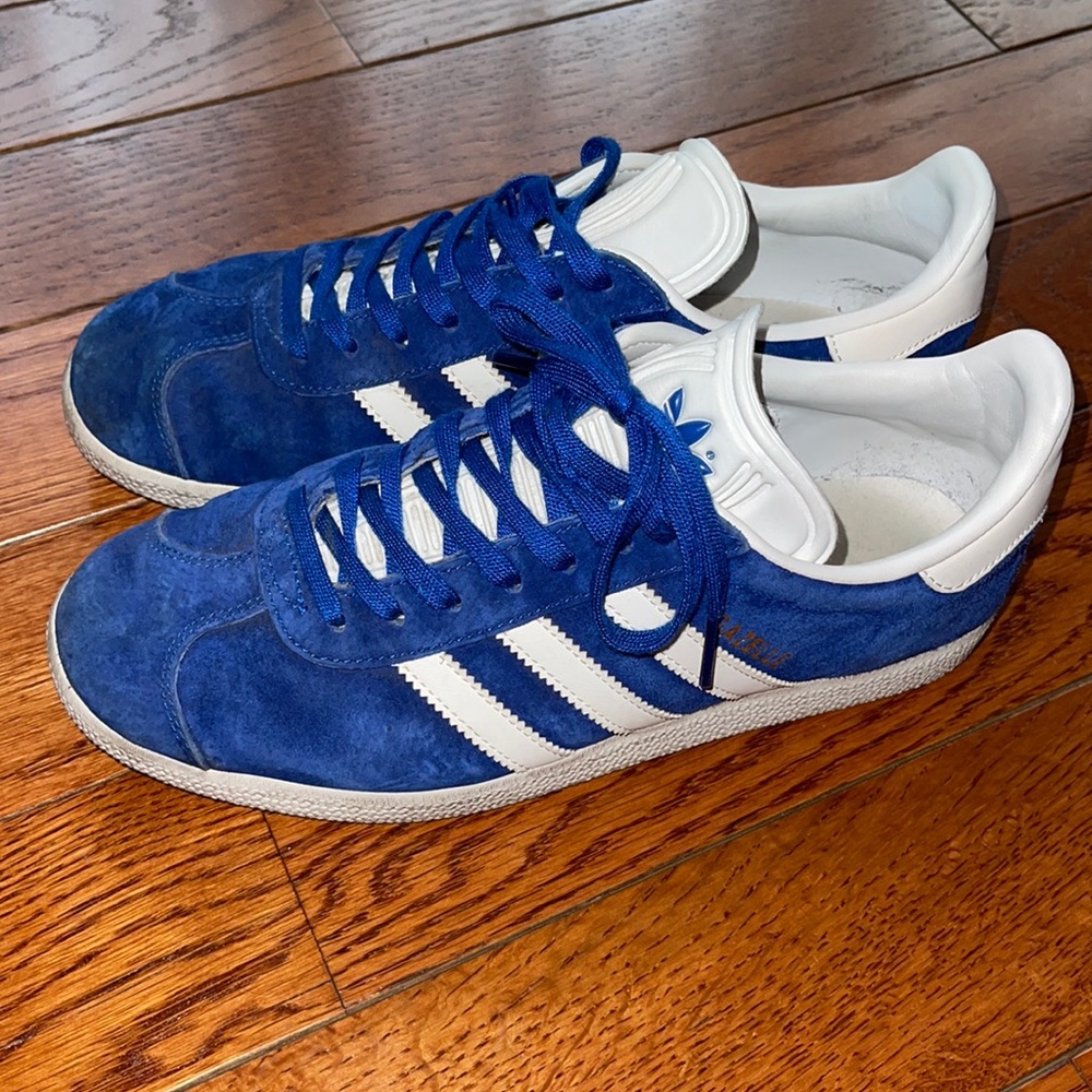 Royal blue adidas gazelle sneakers